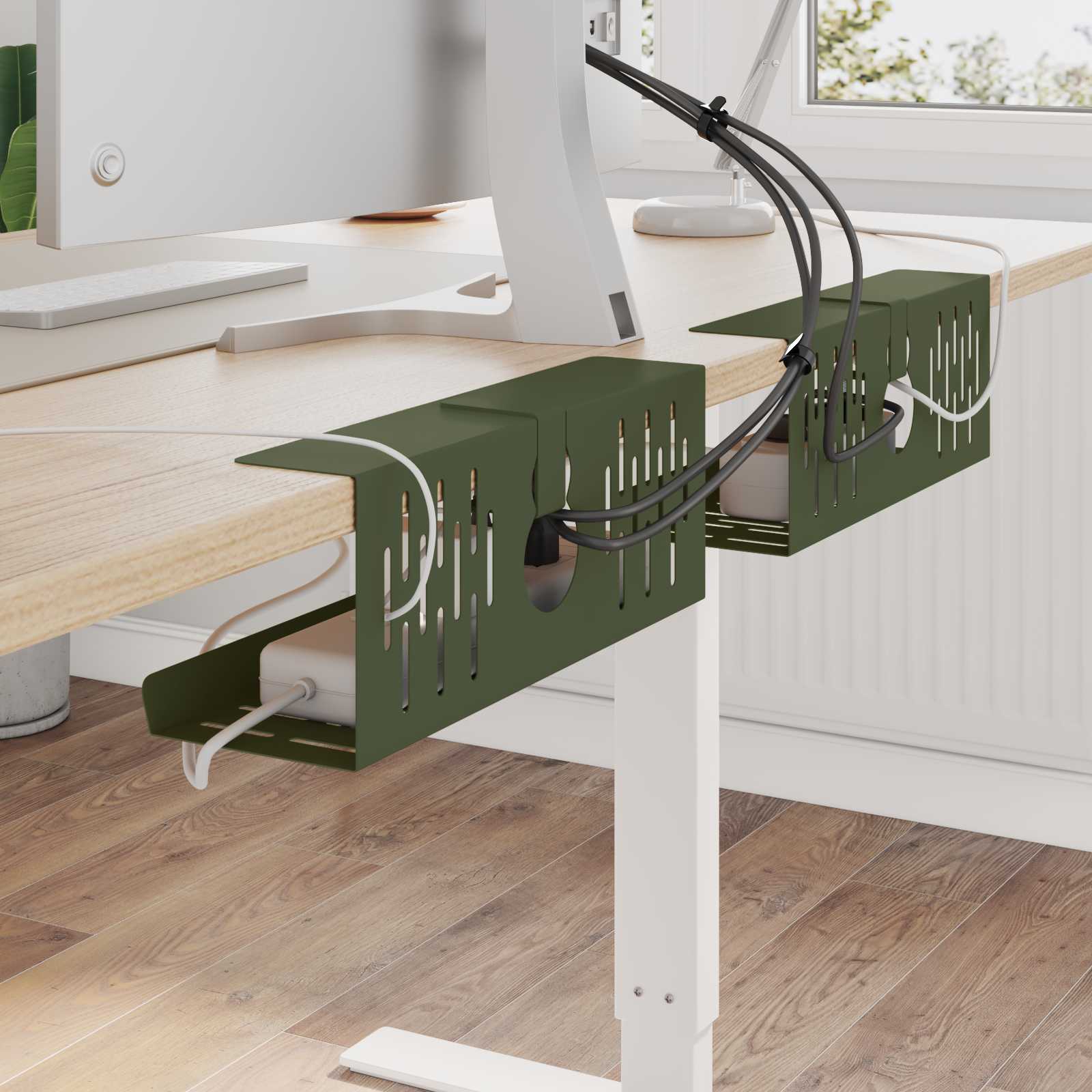 Unter dem Schreibtisch Kabelmanagement Tray 2 Stk. Anthrazit
