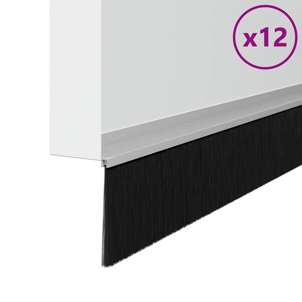 Selbstklebende Türbürstendichtungen 2 pcs Braun 100 cm