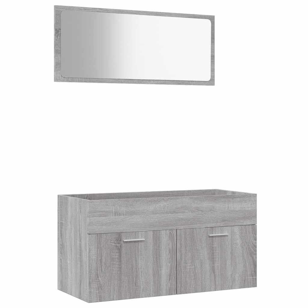 2-tlg. Badmöbel-Set Weiß Holzwerkstoff