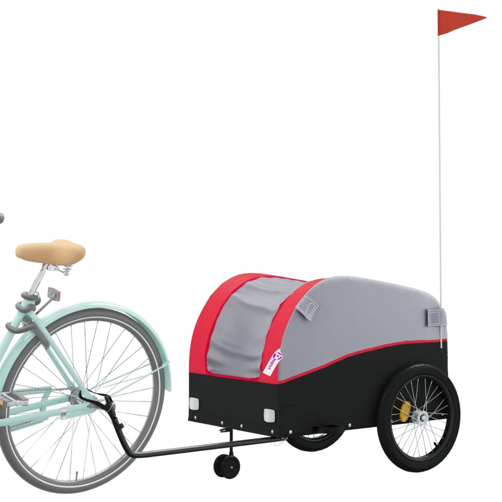 Fahrradanhänger Schwarz und Orange 30 kg Eisen