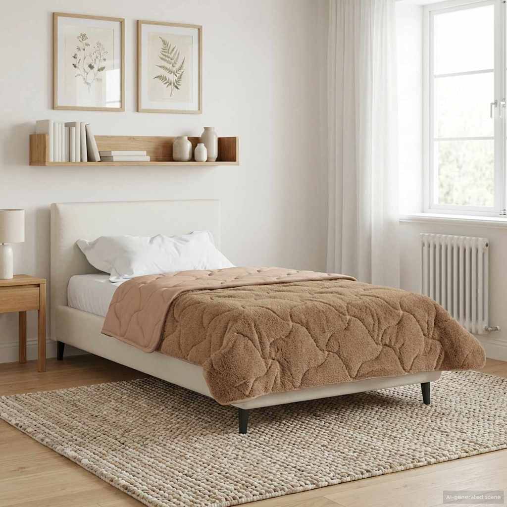 Sommerdecke Anthrazit 135 x 200 cm Mikrofaser und Teddy-Fleece