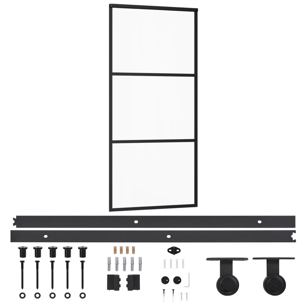 Schiebetür mit Beschlag ESG-Glas & Aluminium 76x205 cm