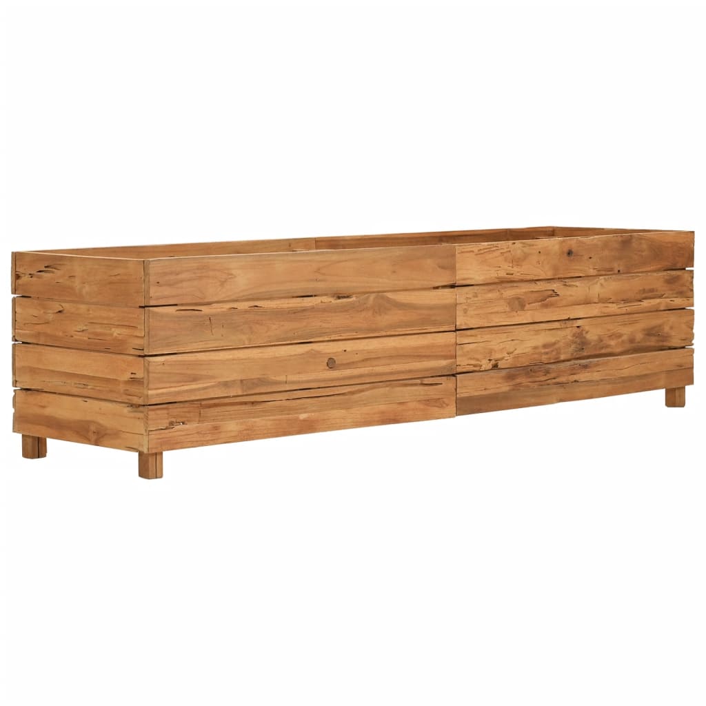 Hochbeet 100x40x72 cm Teak Altholz und Stahl