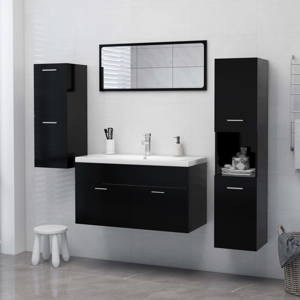 Badezimmerschrank Weiß 30x30x80 cm Holzwerkstoff