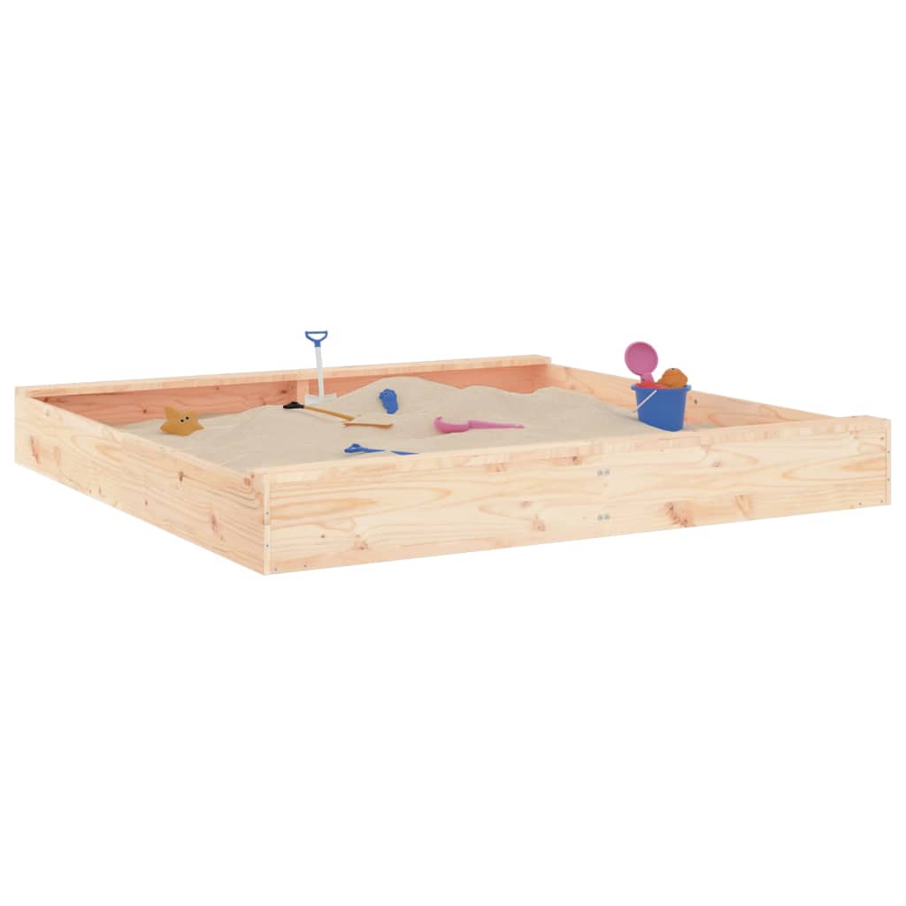 Sandkasten mit Sitzen Honigbraun Quadratisch Massivholz Kiefer