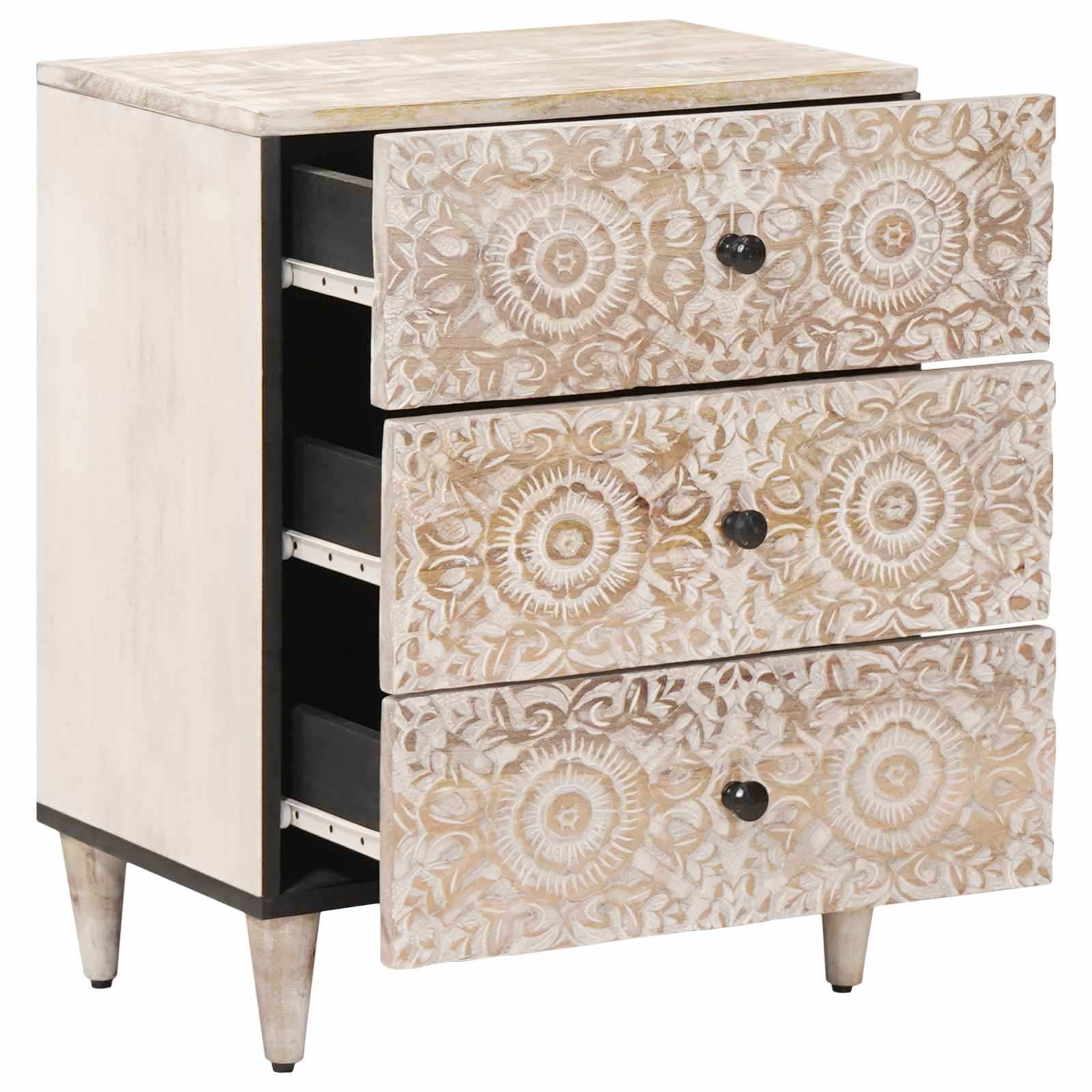 Bettkasten Braun 50 x 33 x 60 cm Massivholz Mango