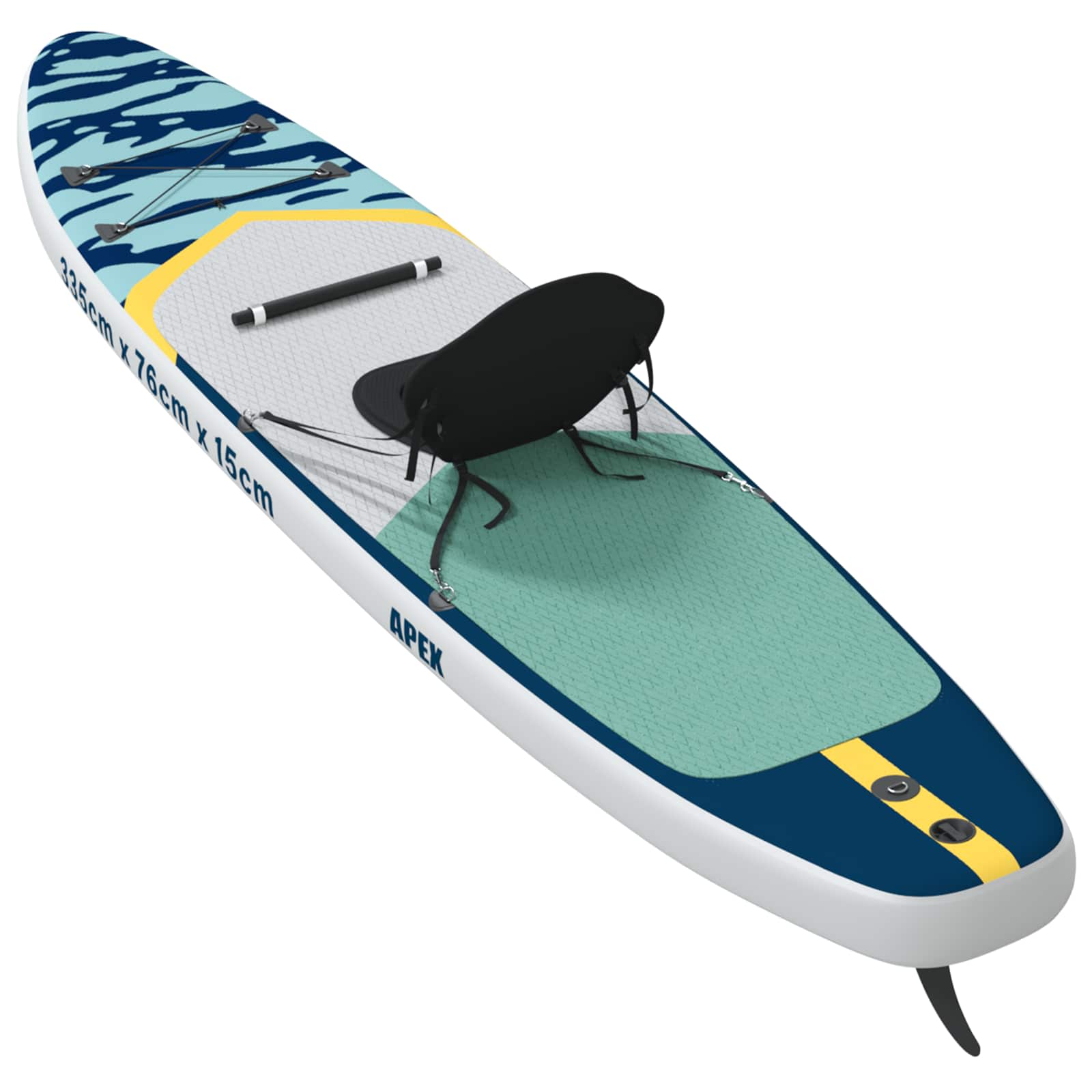 SUP Board mit Sitz 2-in-1 POSEIDON 305 x 76 x 15 cm Grün für