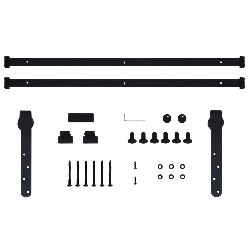 Schiebetürbeschlag Set für Schranktüren 91 cm Karbonstahl