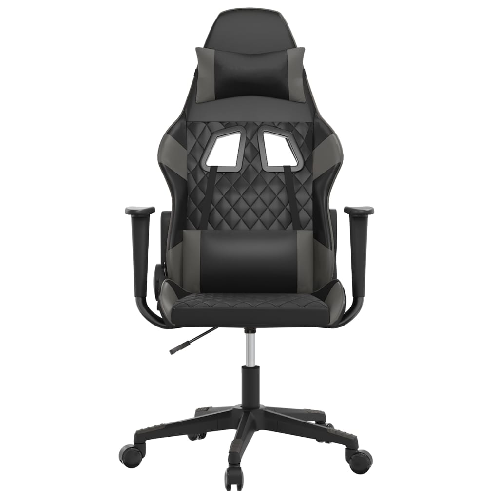 Gaming-Stuhl mit Massagefunktion Schwarz und Blau Kunstleder