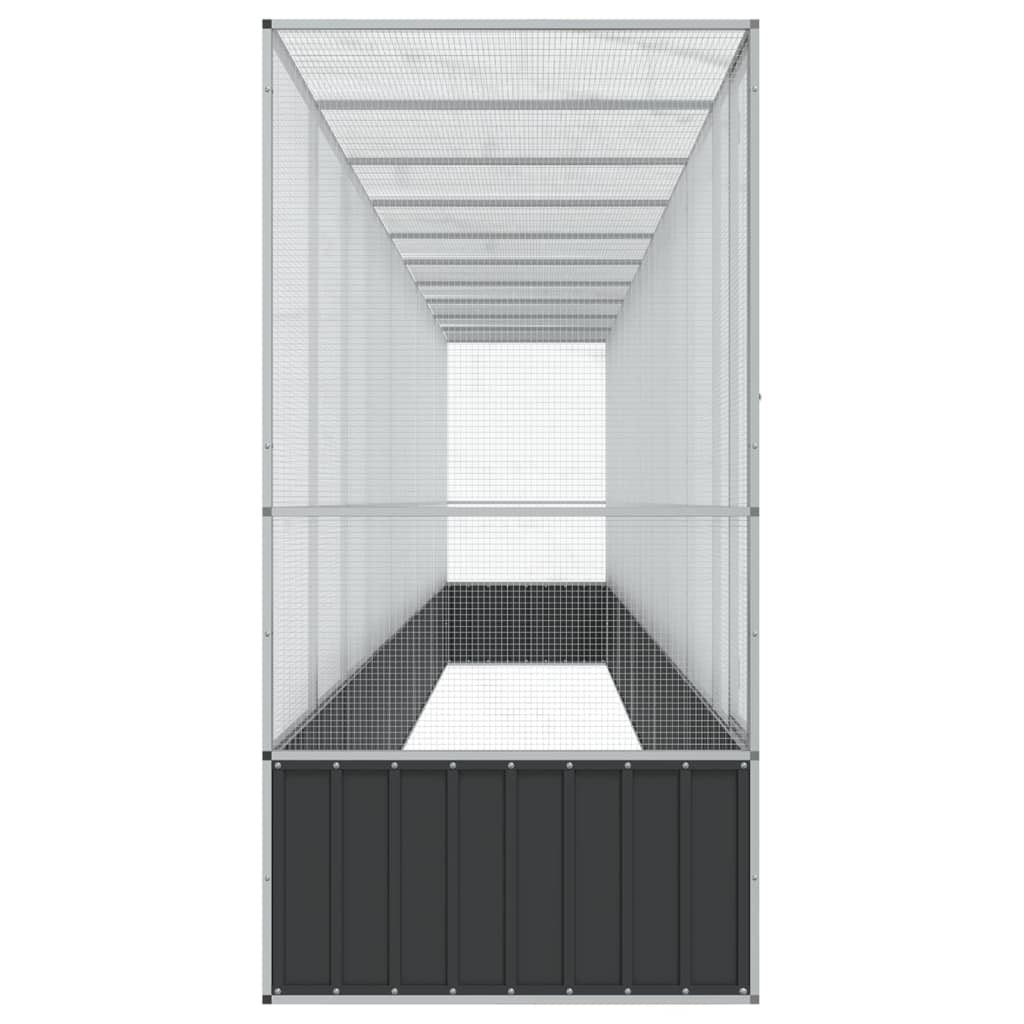 Voliere Silbern 210,5x107x212 cm Stahl