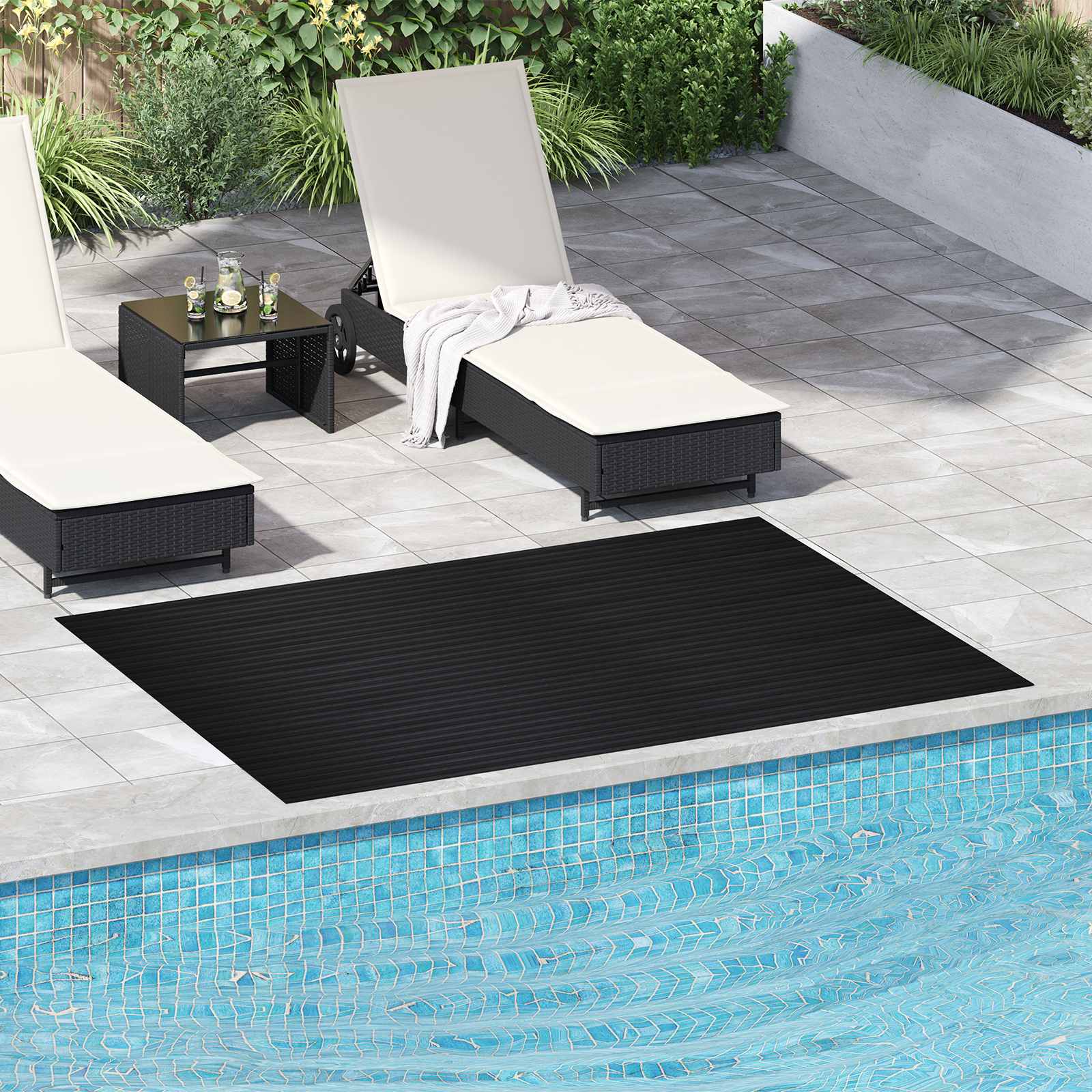 Bodenbelag Schwarz 1 x 2 m Gummi