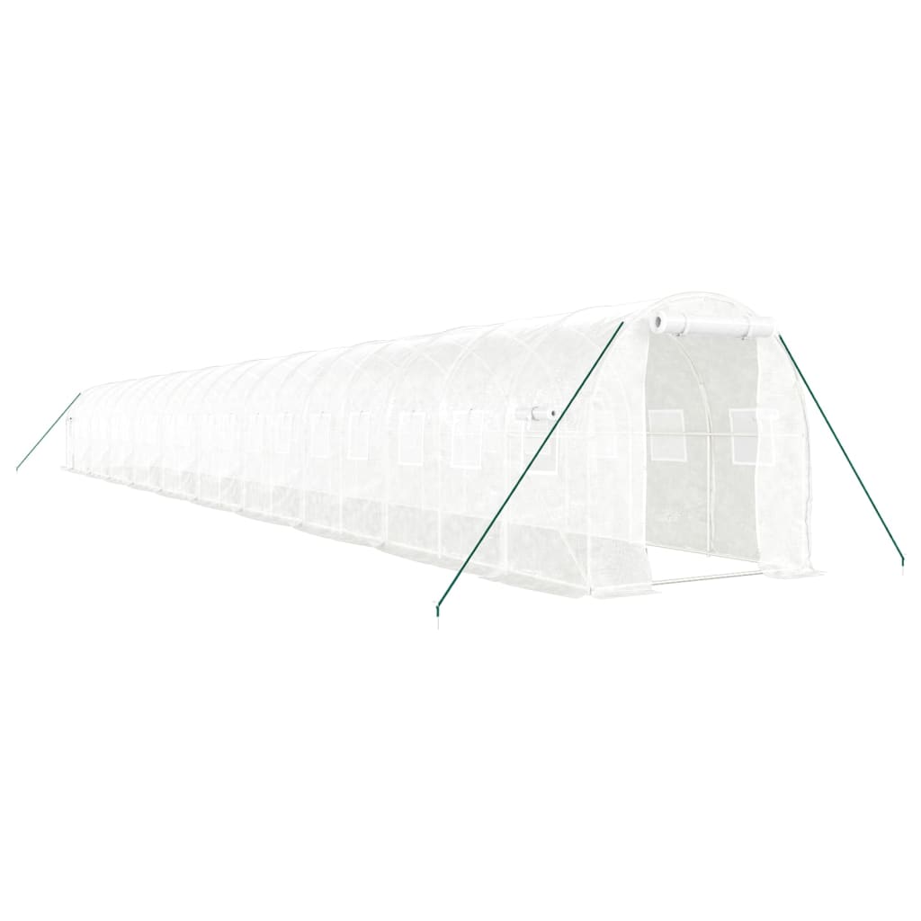 Gewächshaus mit Stahlrahmen Weiß 8 m² 4x2x2 m