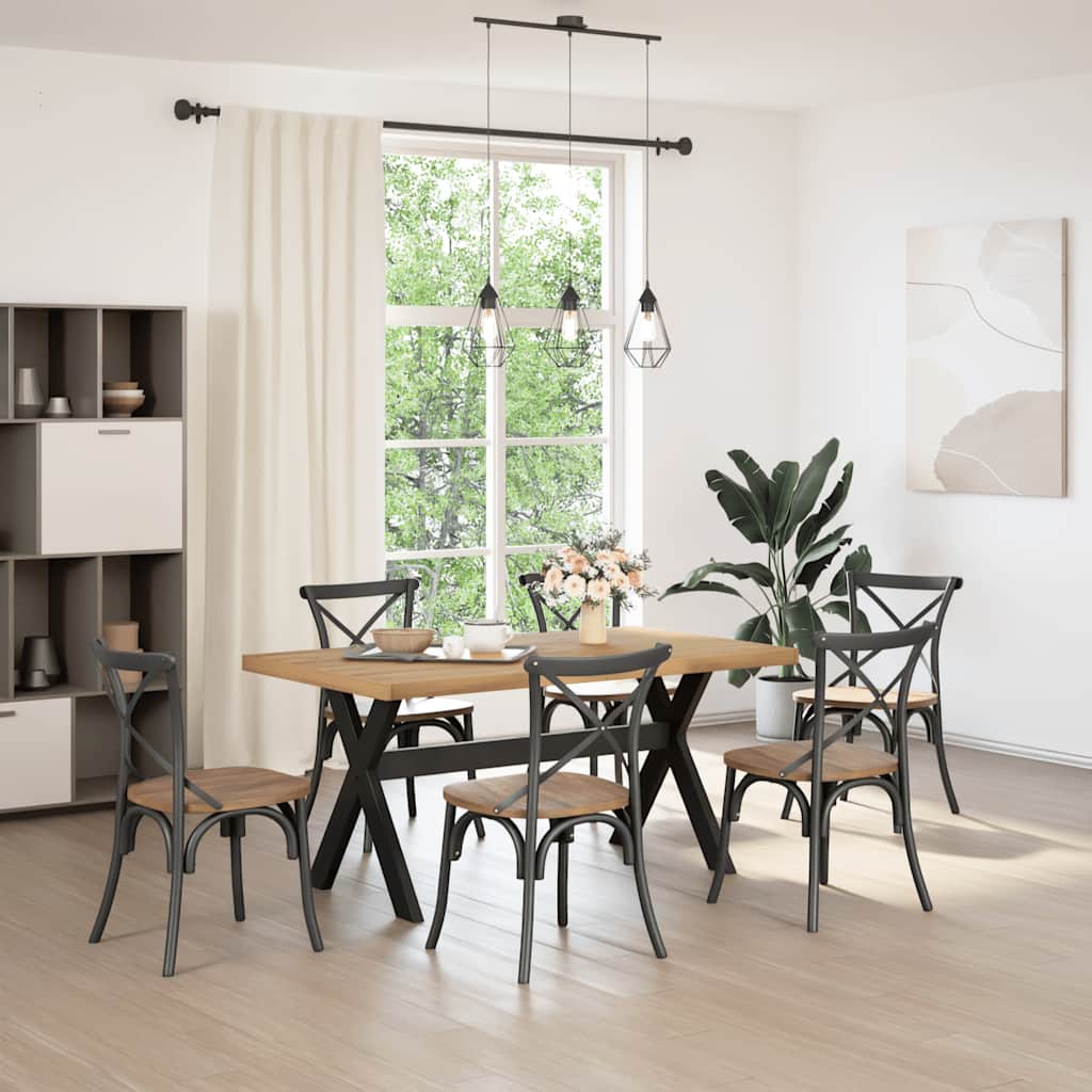 Esstisch NOAIN U-Form-Beine 180x90x75 cm Massivholz Kiefer