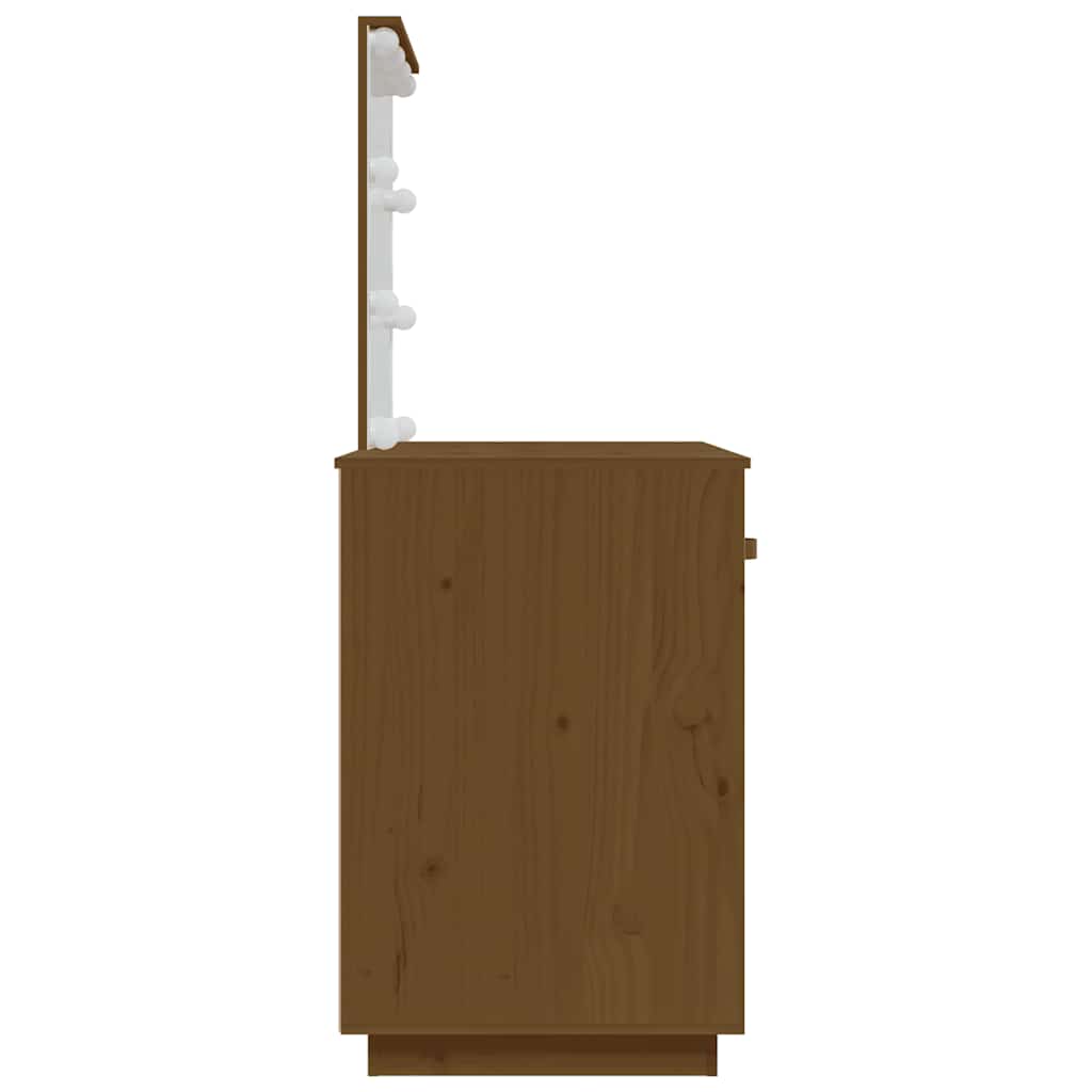 Schminktisch mit LED 95x50x133,5 cm Massivholz Kiefer
