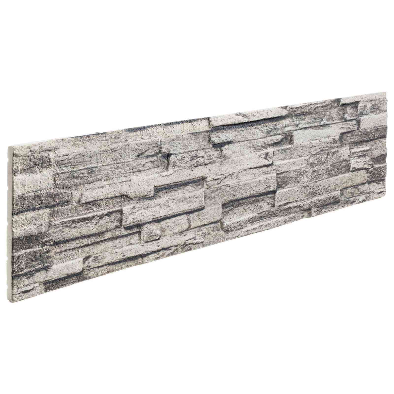 Wandpaneele 10 pcs Hellgrau 100 x 25 cm EPS-Schaum