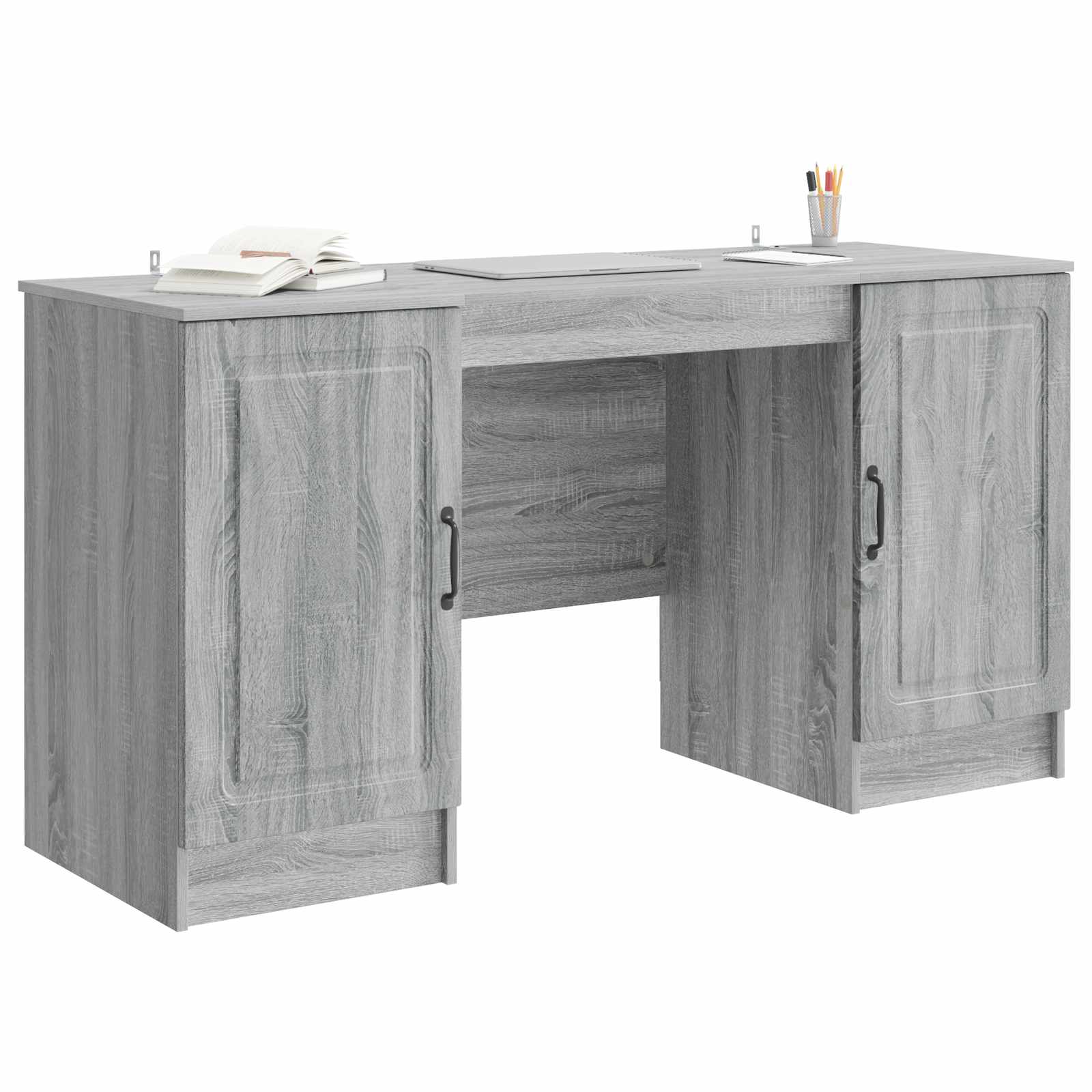 Schreibtisch mit Regal Schwarz 142,5 x 50 x 75 cm Holzwerkstoff