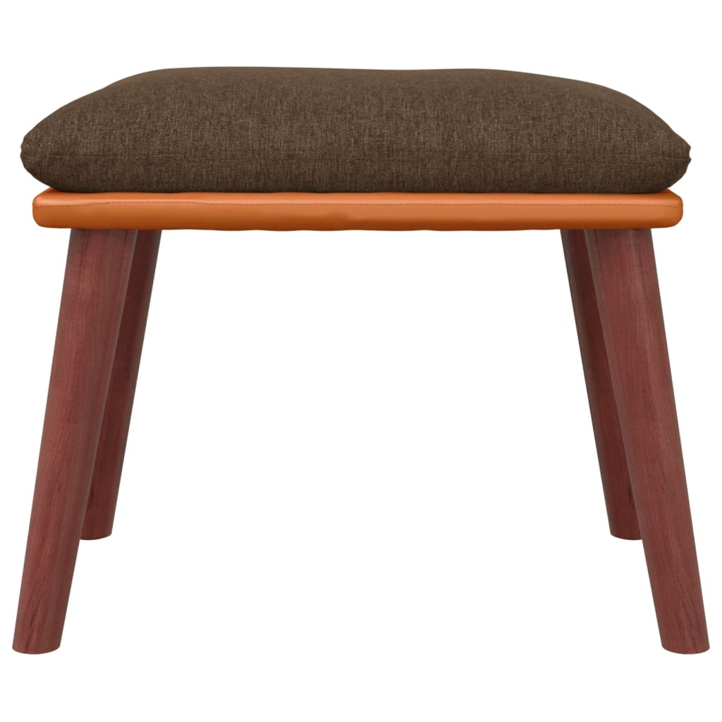 Fußhocker Hellgrau 45x29,5x35 cm Stoff und Kunstleder