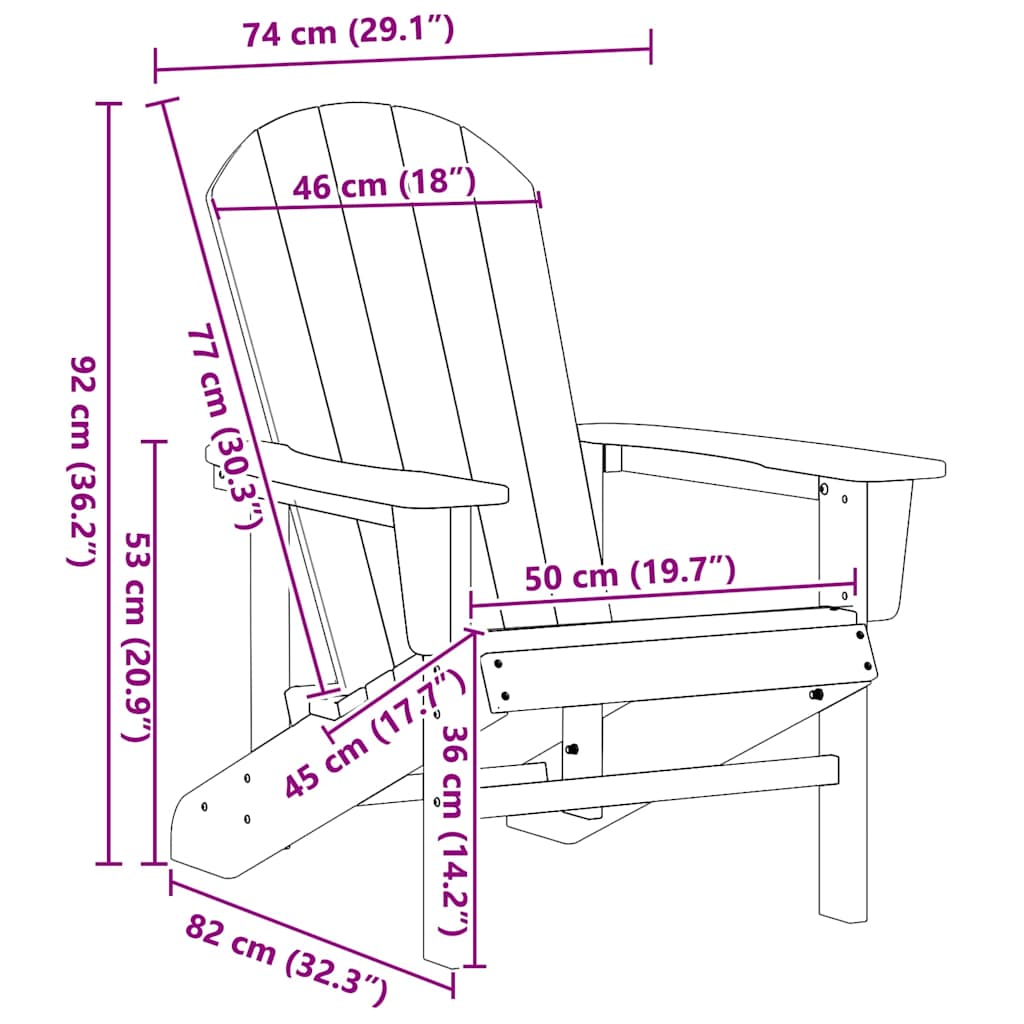 Gartenstuhl 2 pcs Weiß 82 x 74 x 92 cm Polyethylen