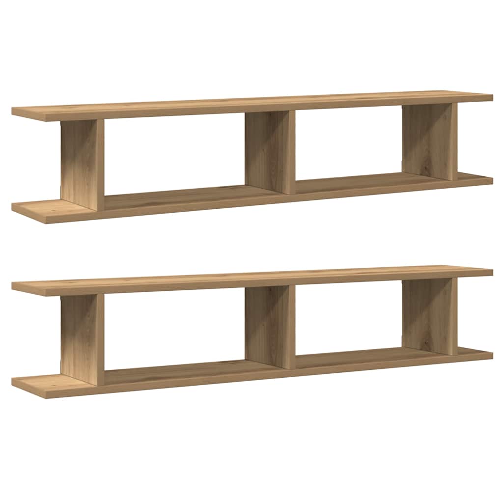 Wandregale 2 Stk. Weiß 75x18x20 cm Holzwerkstoff