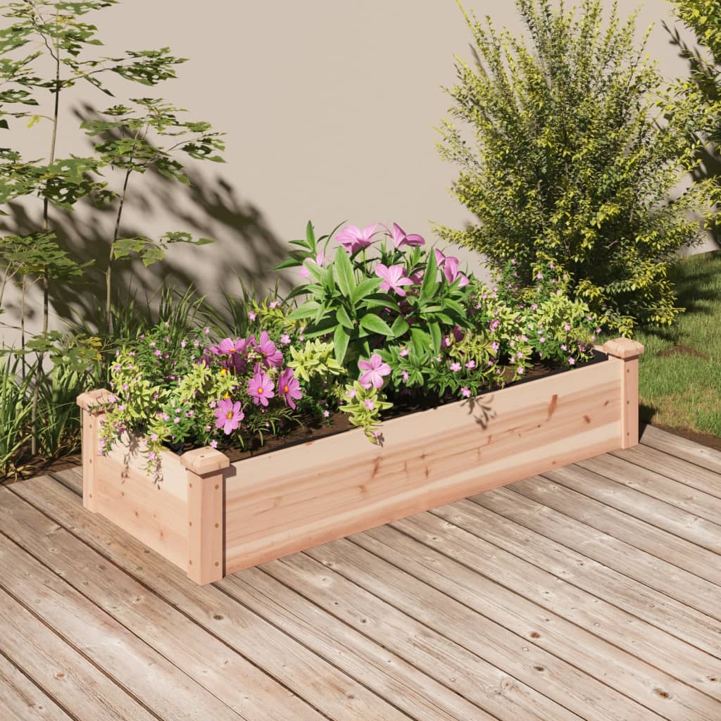 Hochbeet mit Einsatz Grau 120x45x25 cm Massivholz Tanne