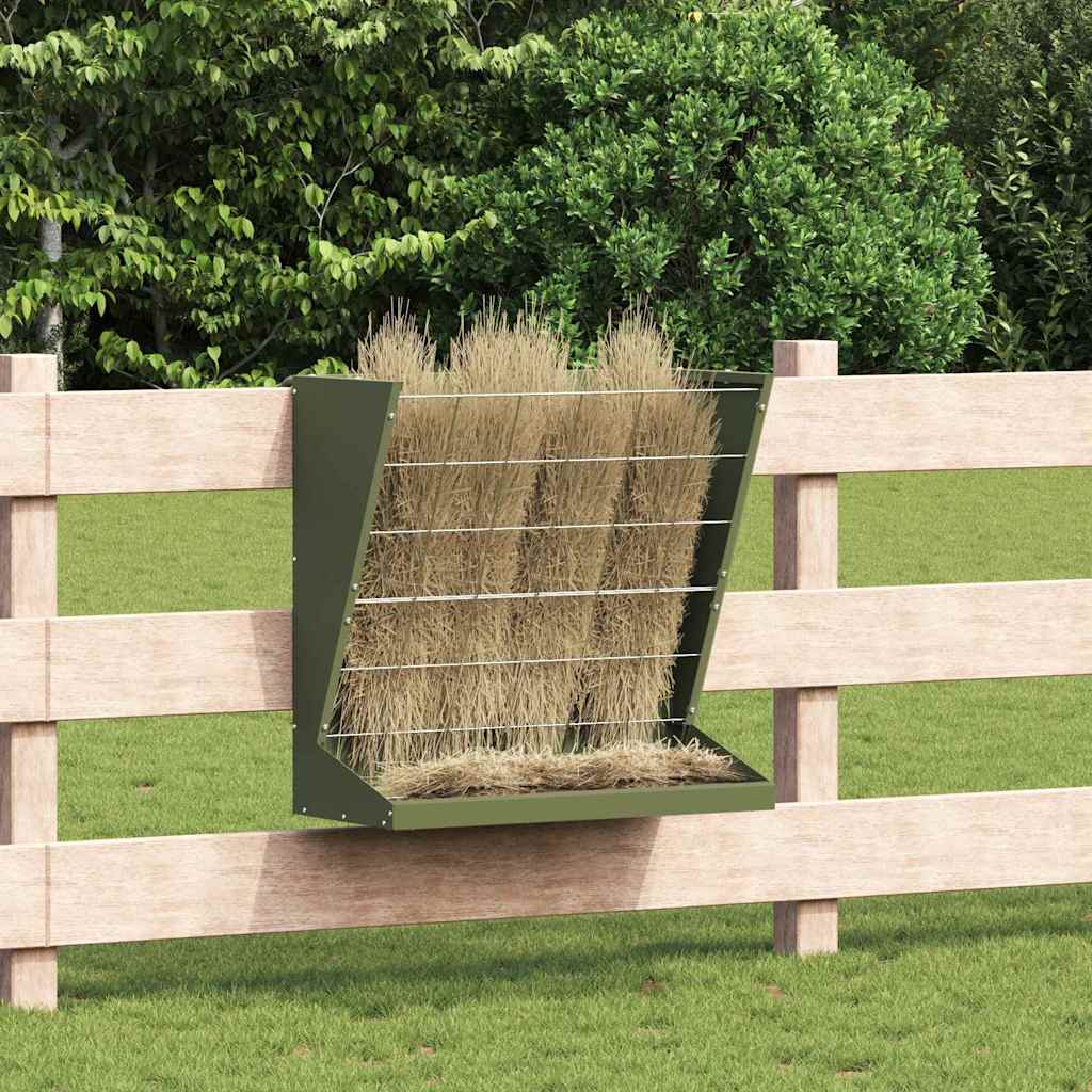 Heu Futterspender Schwarz 71 x 33 x 70 cm Kaltgewalzter Stahl