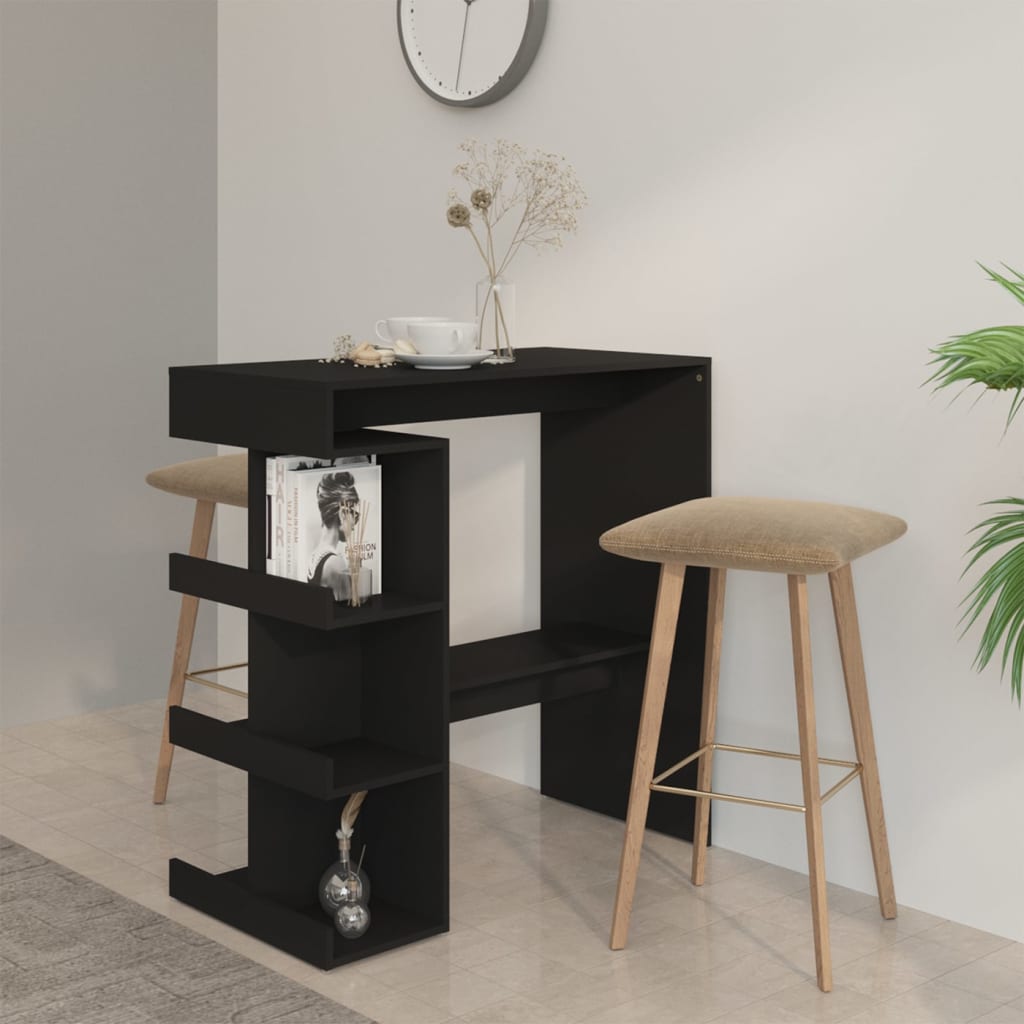 Bartisch mit Regal Weiß 100x50x101,5 cm Holzwerkstoff