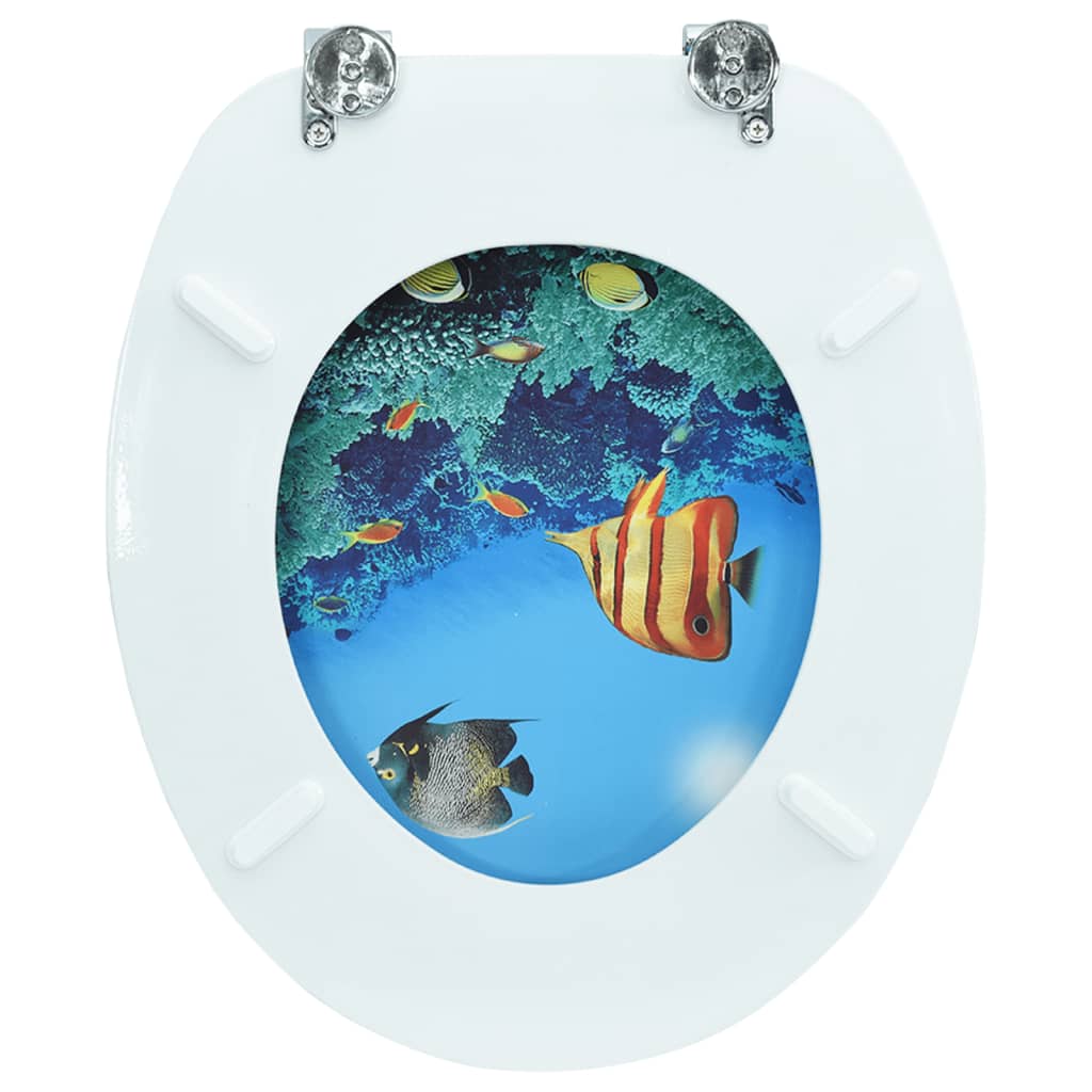 Toilettensitz MDF Deckel mit Absenkautomatik Design Weiß
