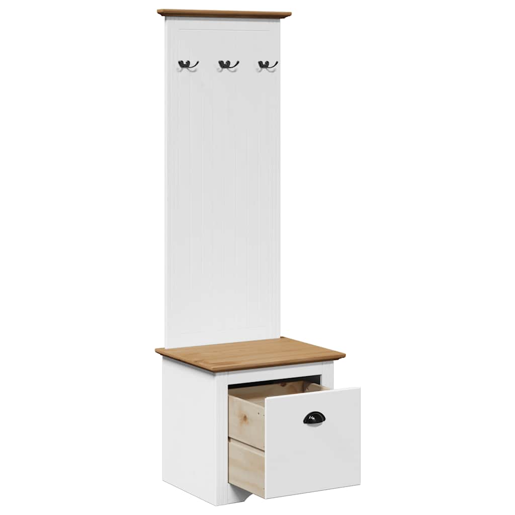 Flurschrank mit Haken BODO Weiß 50x40x157 cm