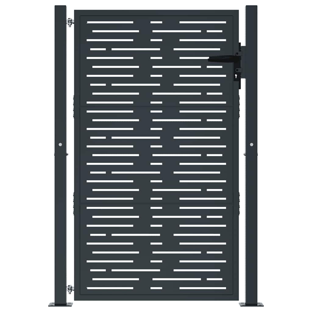 Gartentor Anthrazit 100x175 cm Stahl Quadratisches Design