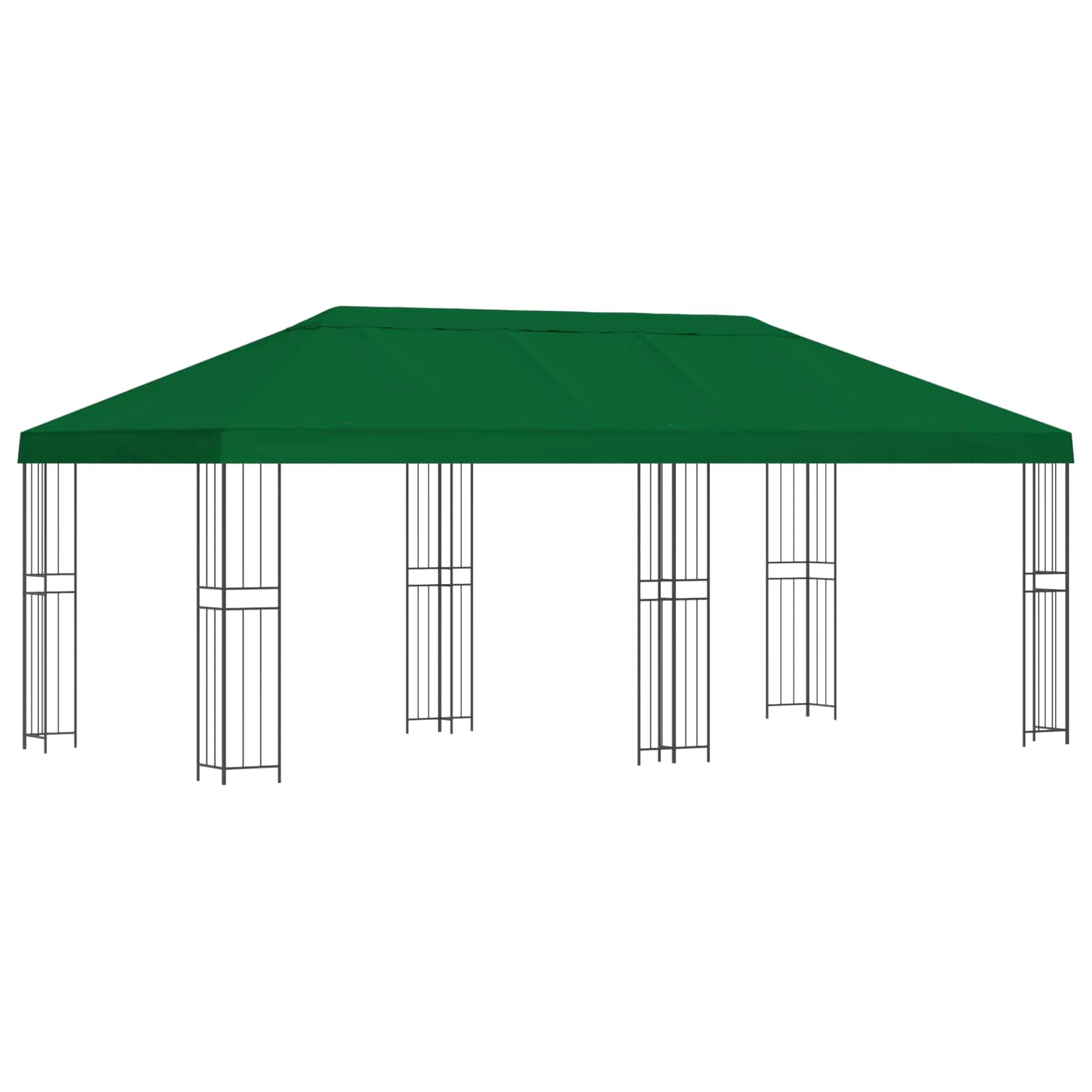 Pavillon mit Seitenwänden 6 x 3 m Beige Polyester und Stahl 190