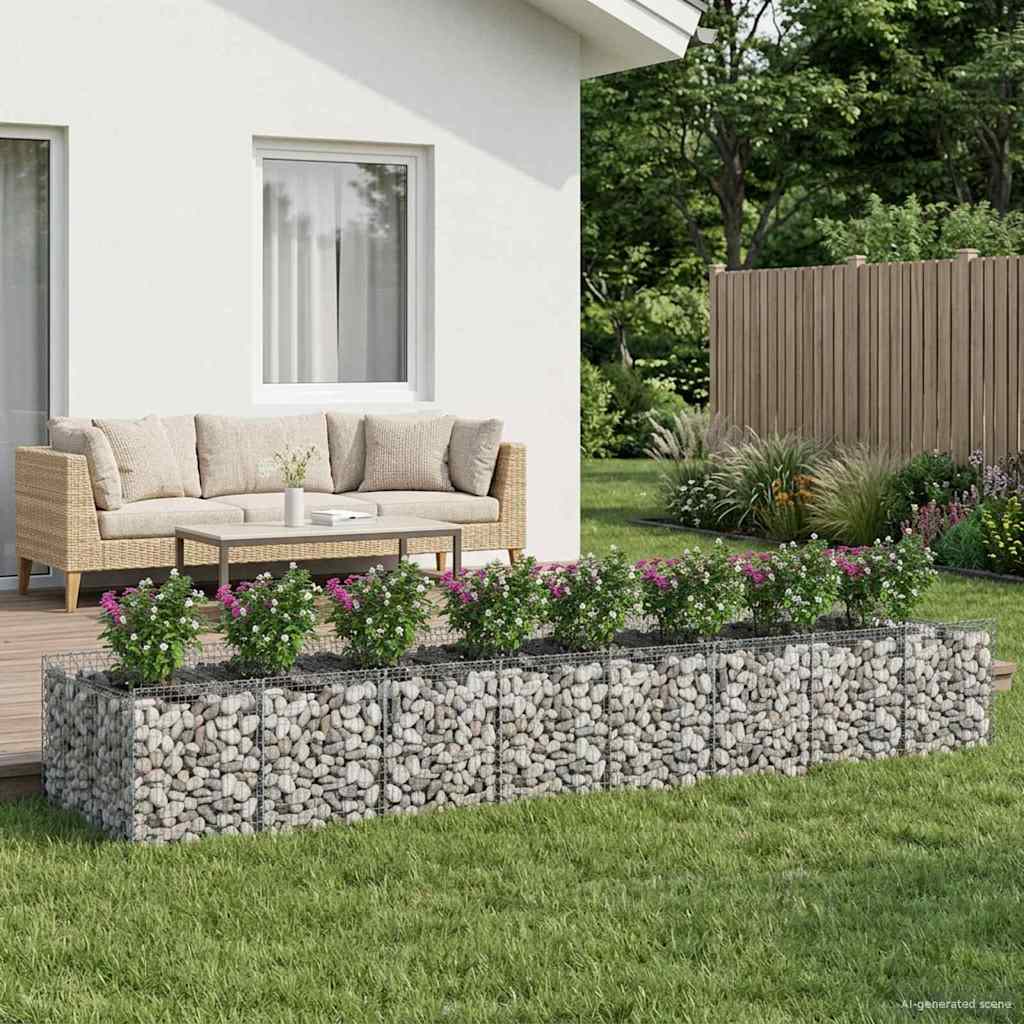 Gabionen-Hochbeet 2 pcs Silber