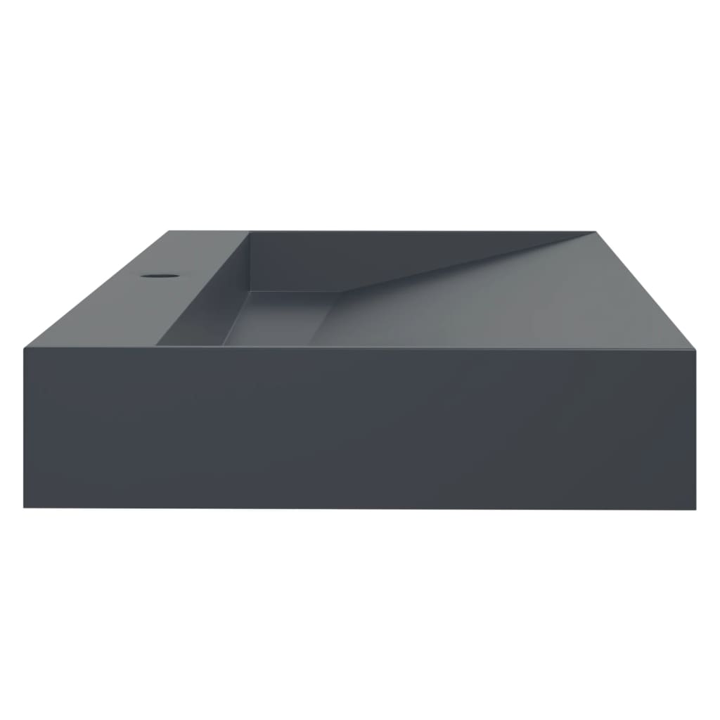 Waschbecken 60x38x11 cm Mineralguss/Marmorguss Mattschwarz