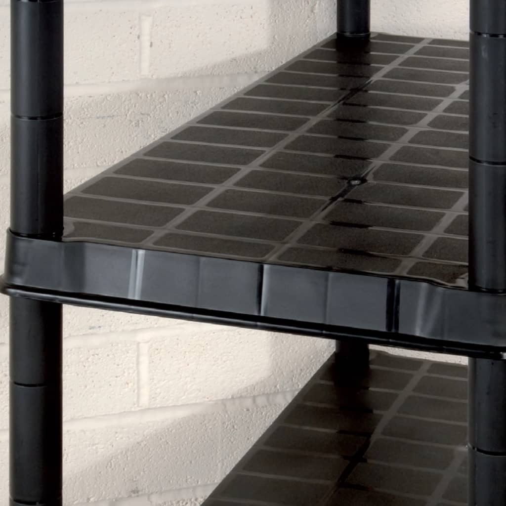 Lagerregal 4-Tier Schwarz 61x30,5x130 cm Kunststoff