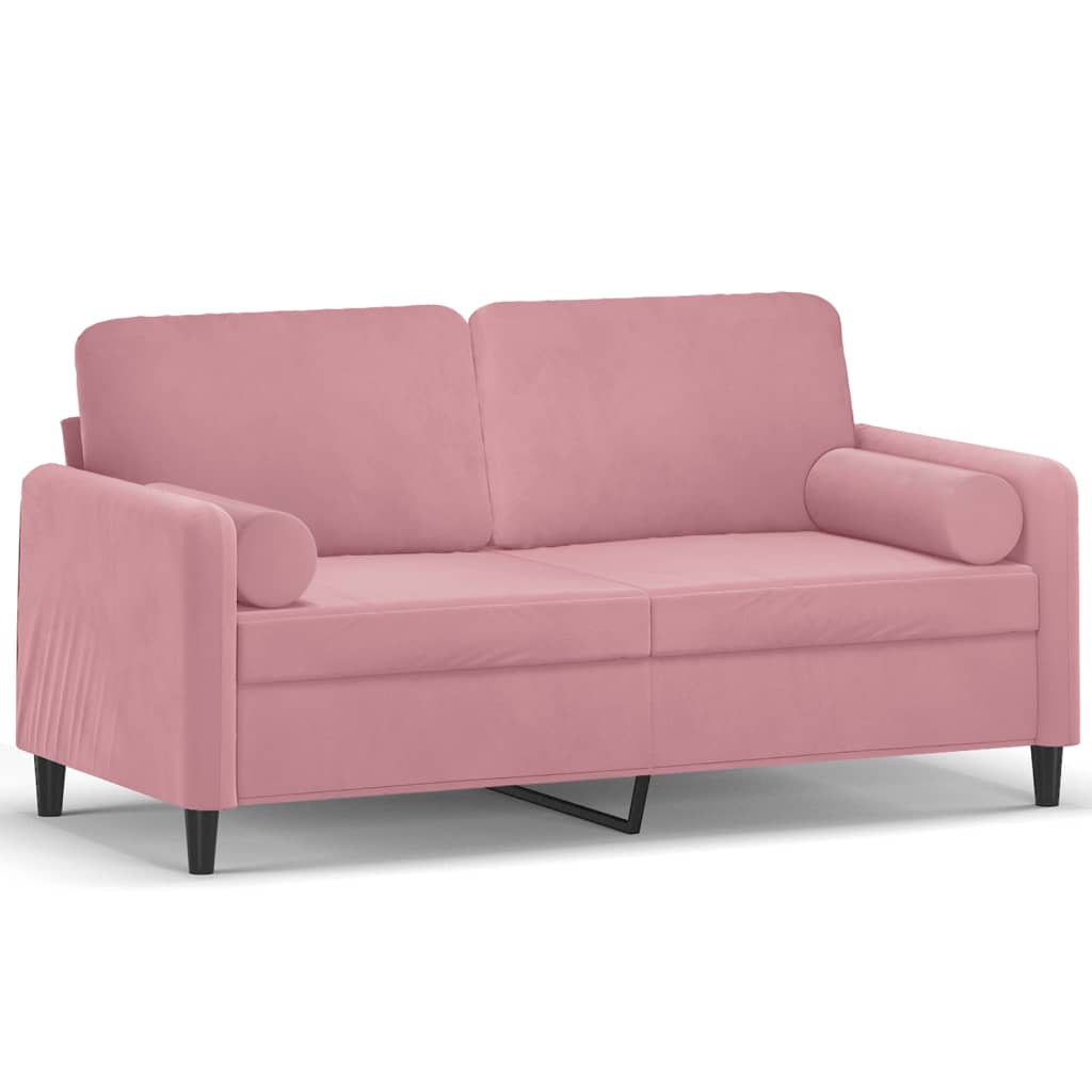 2-Sitzer-Sofa mit Zierkissen Dunkelgrün 120 cm Samt