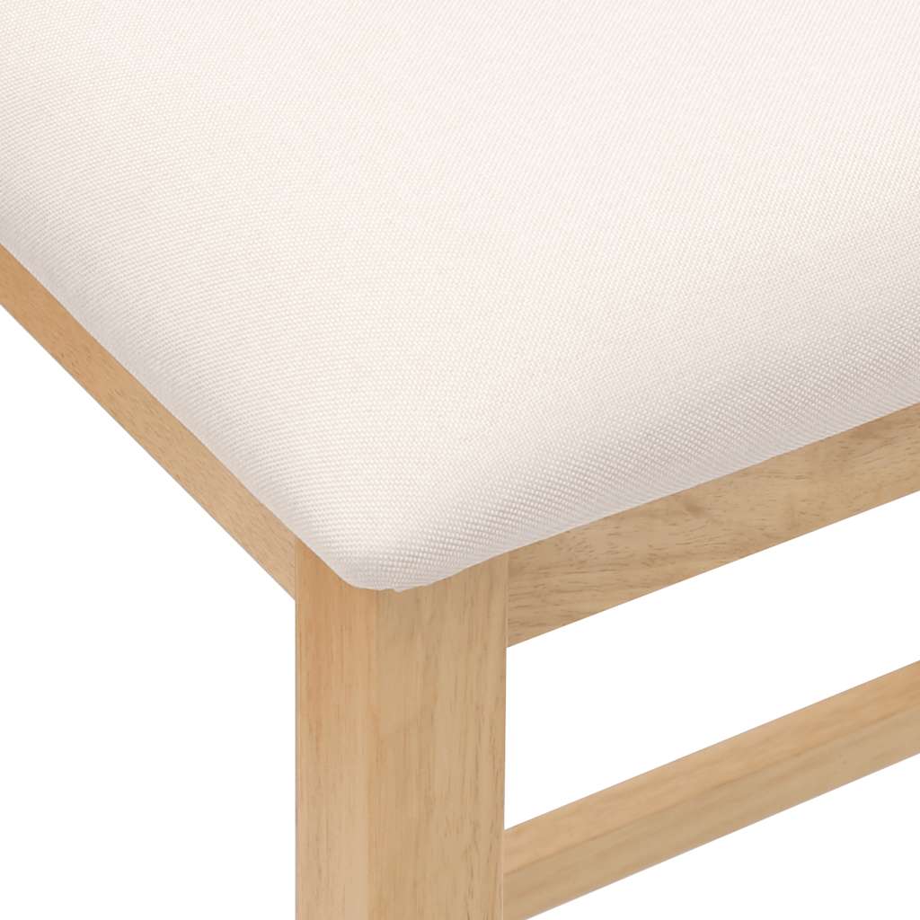 Barstühle mit Kissen 2 Stk. Braun Massivholz Gummibaum