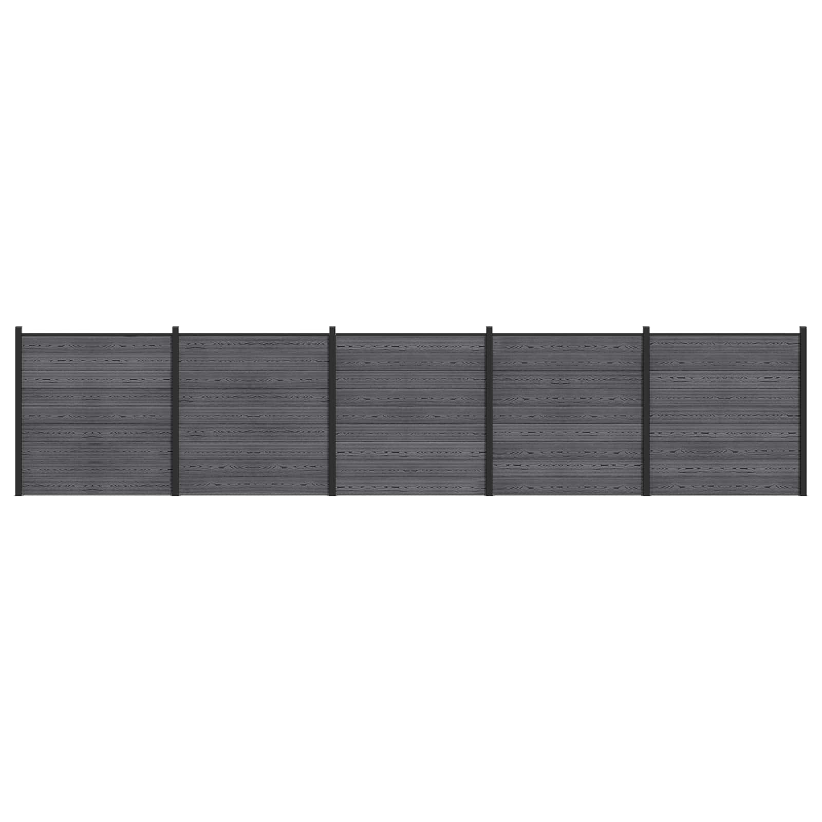 Zaunelement WPC 180x186 cm Schwarz