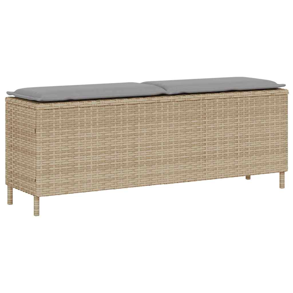 Gartenbank mit Kissen Schwarz 110x30x40,5 cm Poly Rattan