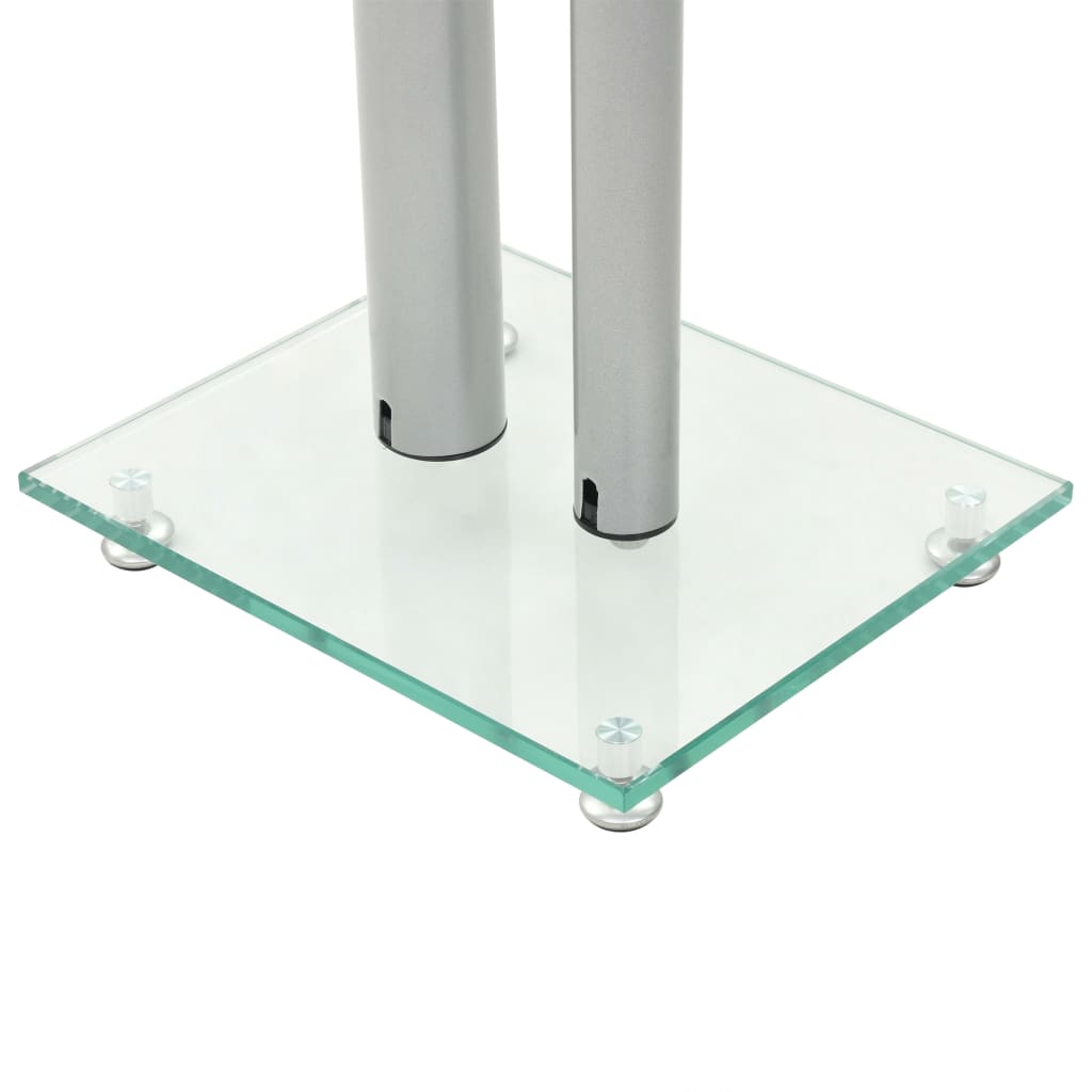 Lautsprecherständer 2 Stk. Doppelsäulen-Design Hartglas Schwarz