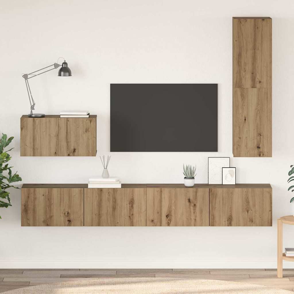 4-tlg. TV-Schrank-Set Sonoma-Eiche Holzwerkstoff