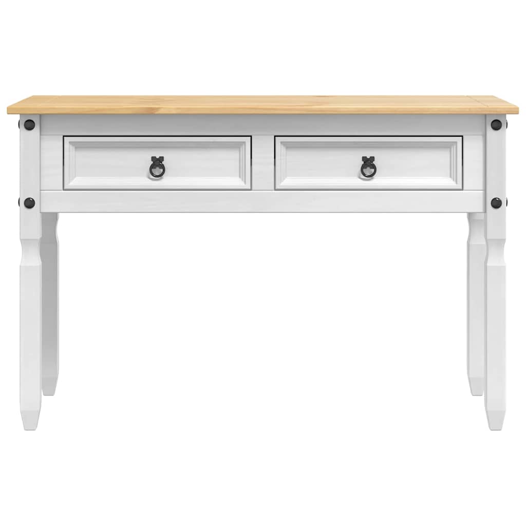 Beistelltisch Corona Weiß 115 x 46 x 73 cm Massives Kiefernholz