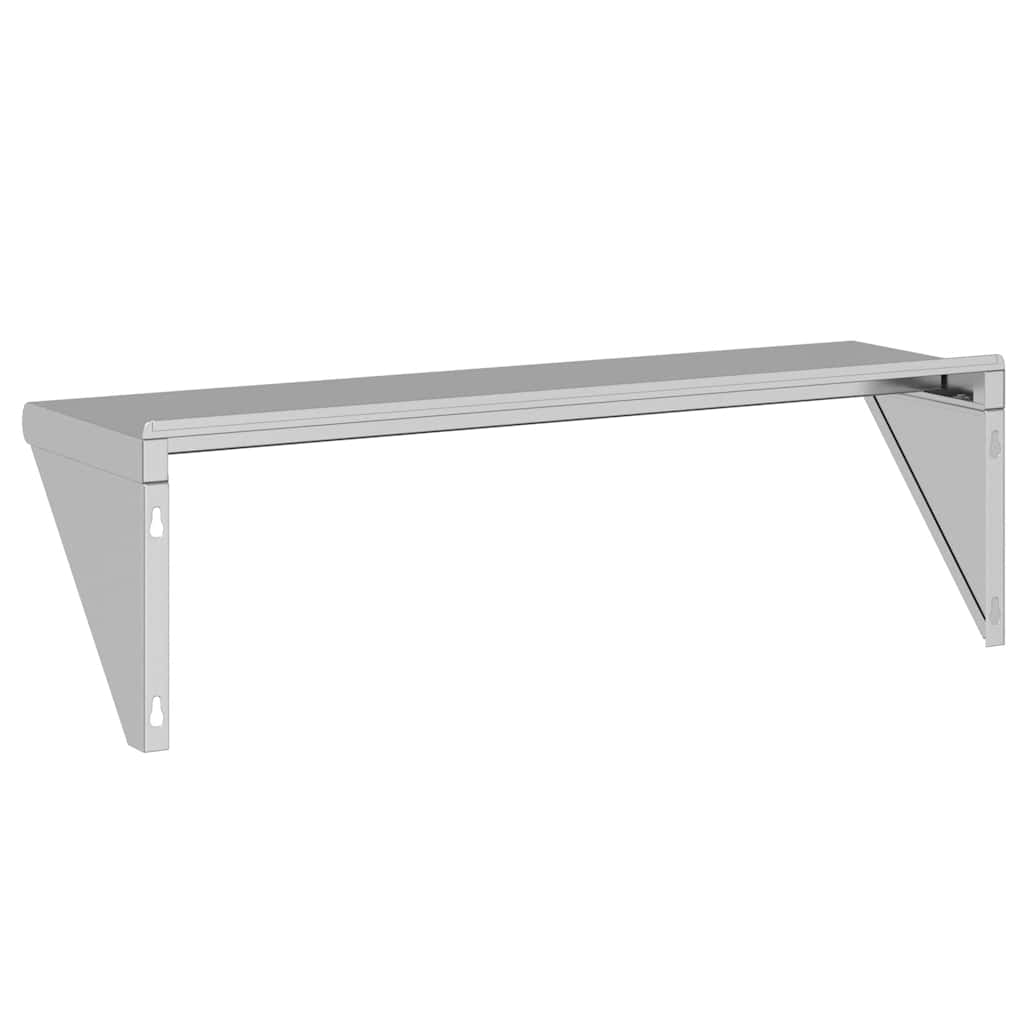 Wandregal 100x45x31 cm Silbern Edelstahl