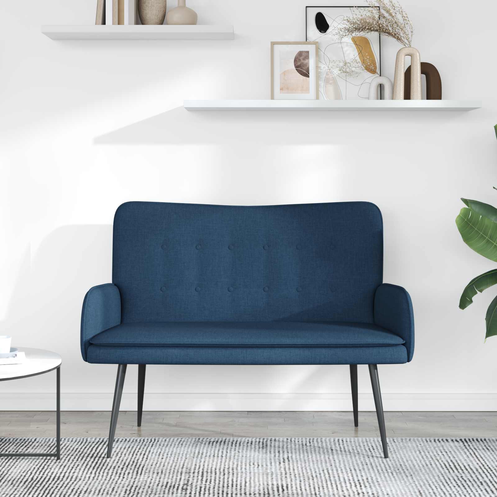 2-Sitzer Sofa Hellgrau 115 x 61 x 87 cm Stoff
