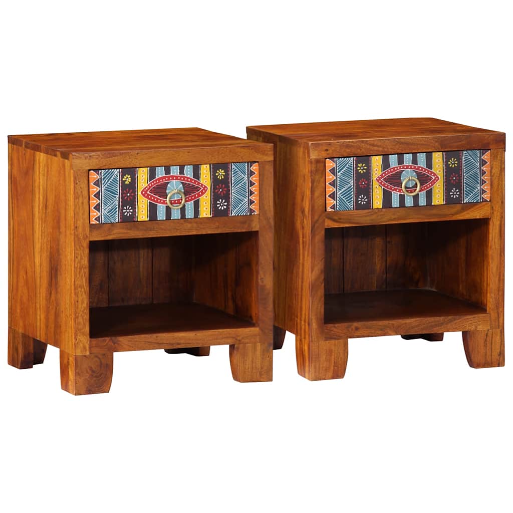 Nachttisch 40x35x45 cm Massivholz Akazie