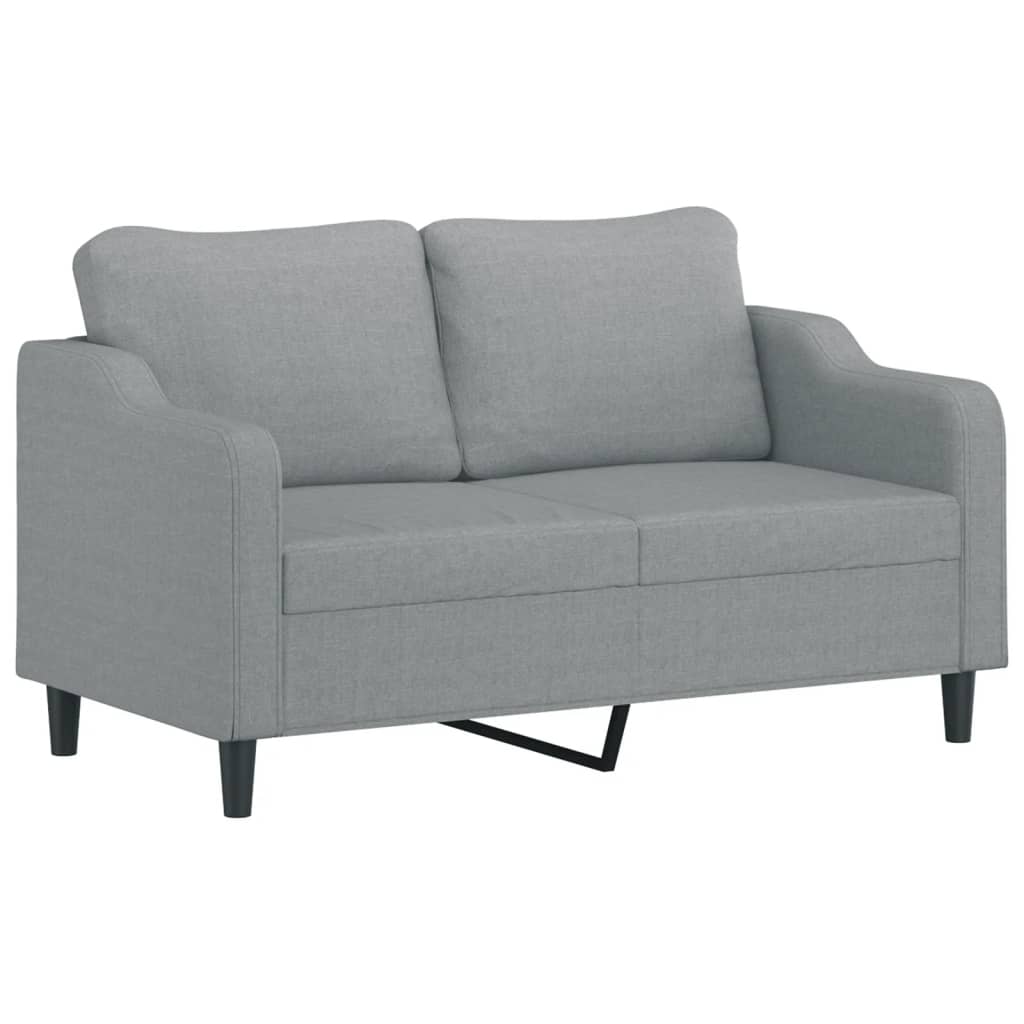 2-Sitzer-Sofa mit Zierkissen Braun 120 cm Stoff