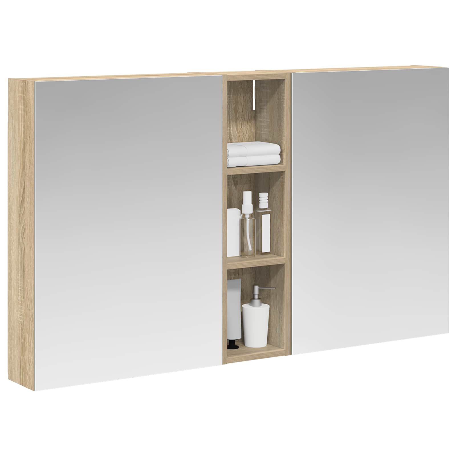Badezimmerschrank-Set 3 pcs 80 x 10,5 x 50 cm Holzwerkstoff