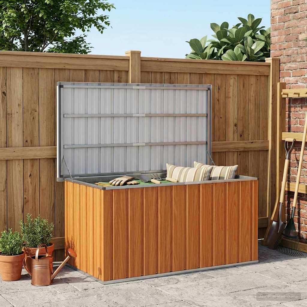 Außenlagerbox Holz 109 x 67 x 65 cm Verzinkter Stahl