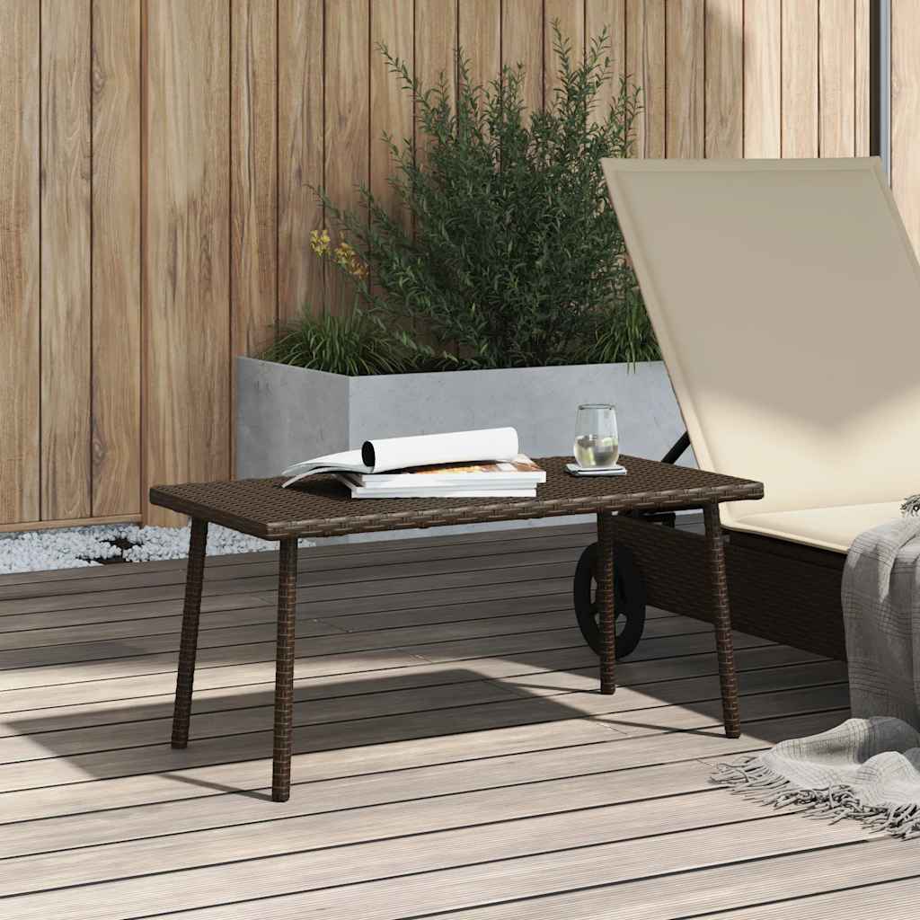 Garten-Couchtisch Rechteckig Schwarz 40x40x37 cm Poly Rattan