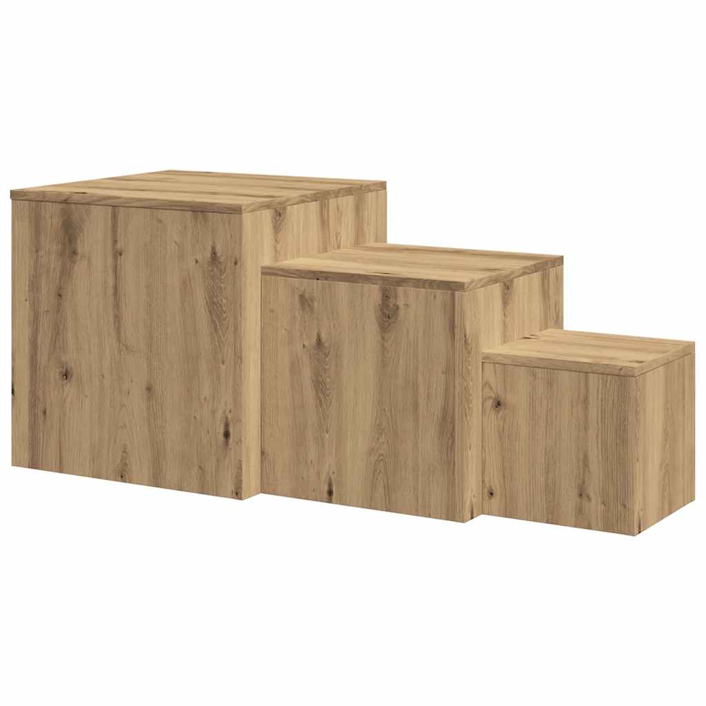 Beistelltische 3 Stk. Weiß Holzwerkstoff