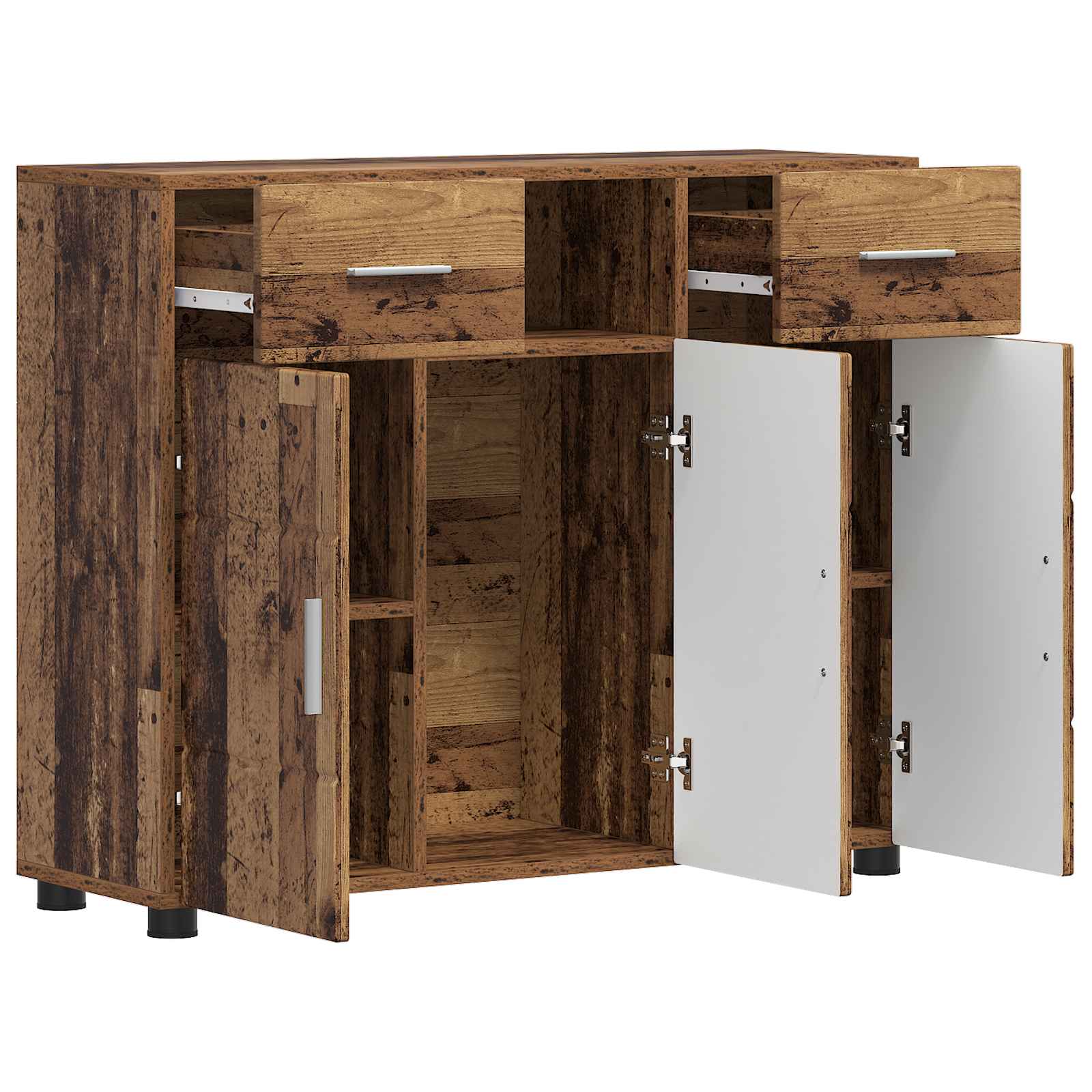 Highboard mit Regal FLORIN Weiß 60 x 35 x 182 cm Holzwerkstoff