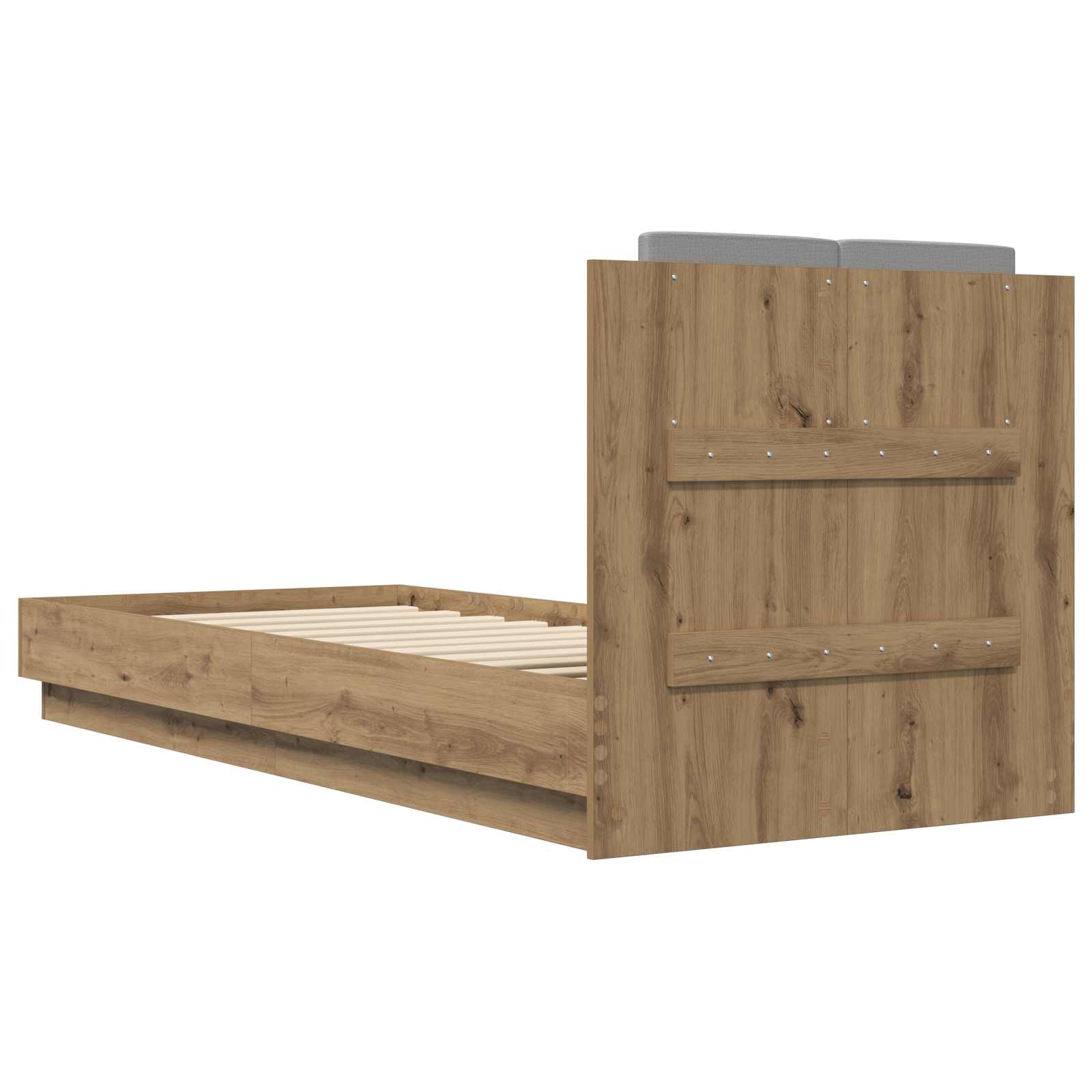 Bettgestell mit Kopfteil Grau Sonoma 180x200 cm Holzwerkstoff